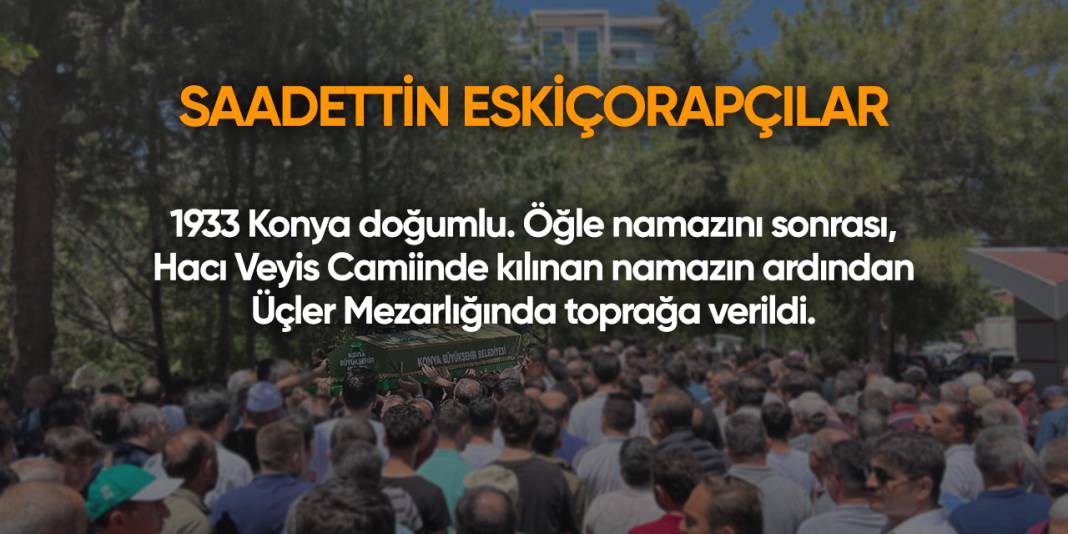 Konya'da bugün vefat edenler | 13 Mart 2025 14